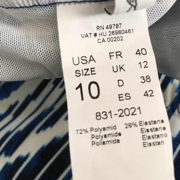 Gottex NWT Blue/White One Piece Bandeau Swimsuit - Picture 8 of 8